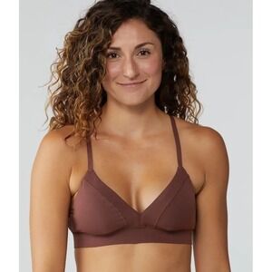 Rei Coop Medium Sports Bralette Dark Burgundy Brown Outdoor Active Strappy